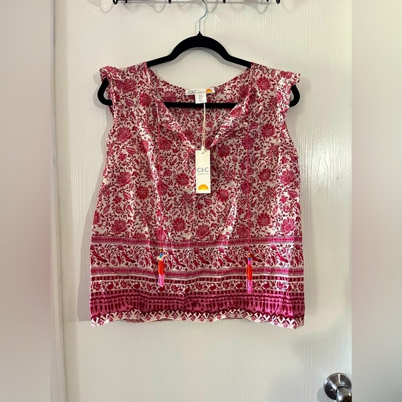 C&C California Pink Floral Blouse - Picture 1 of 8